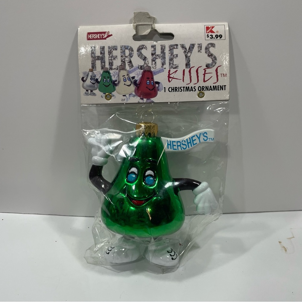 Vintage 1999 HERSHEY’S KISSES Christmas Tree Ornament GREEN Hershey Kiss NOS
